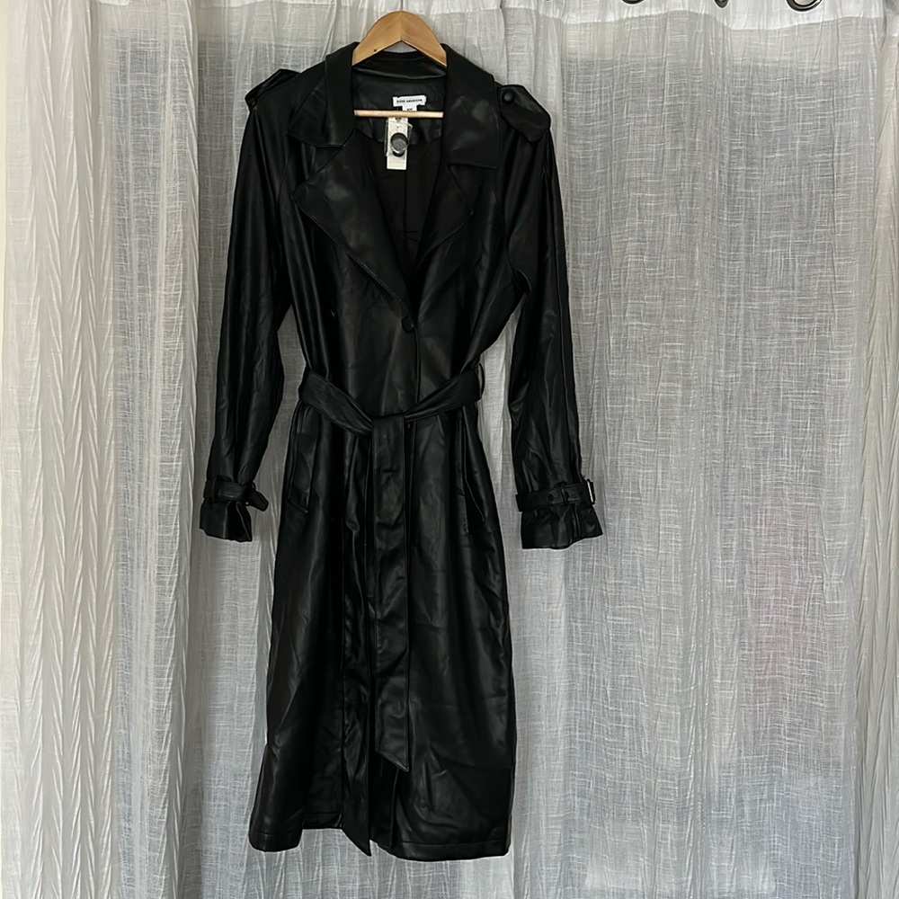 Good American Vegan Leather Trench Coat S/M